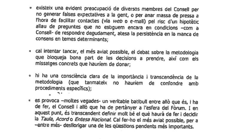 Acta del mes de enero del Fórum Cívico y Social para el Debate Constituyente