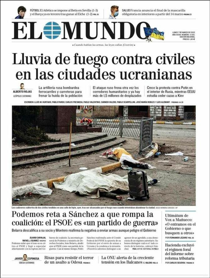 Portada de 'El Mundo' del 7 de marzo de 2022 / Kiosko