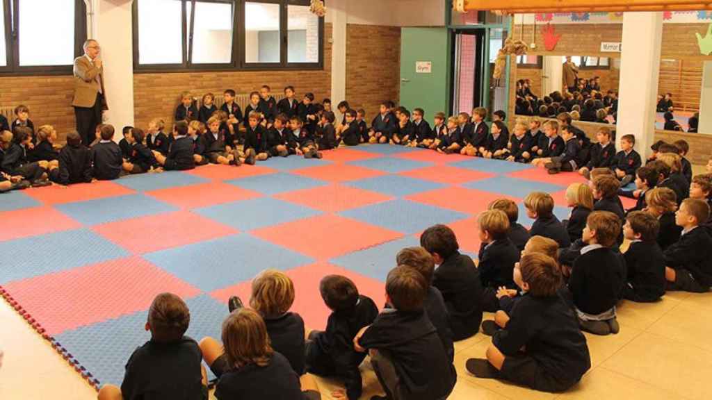 Alumnos del colegio La Farga de Sant Cugat del Vallès, perteneciente al Opus Dei.