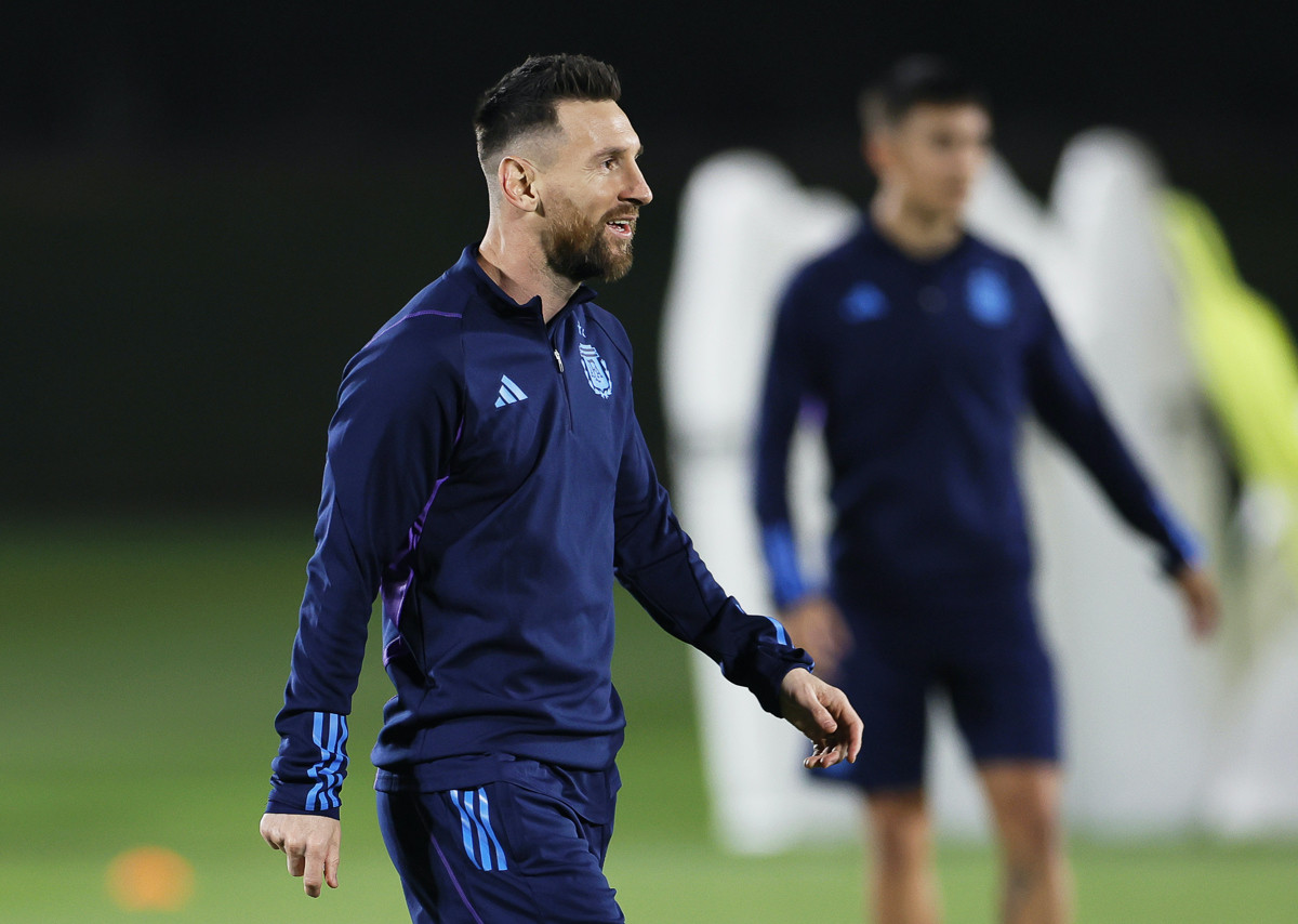 Leo Messi, durante un entrenamiento con la selección de Argentina / EFE