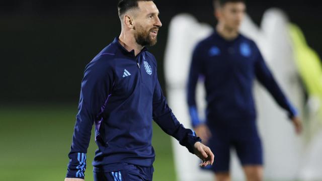 Leo Messi, durante un entrenamiento con la selección de Argentina / EFE