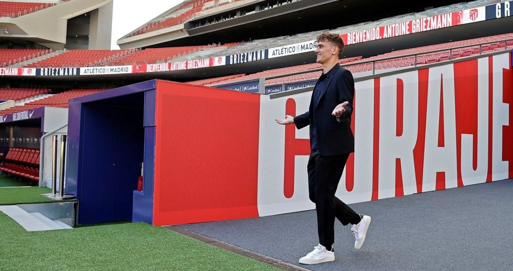 Griezmann saliendo al Wanda con el Atleti / EFE