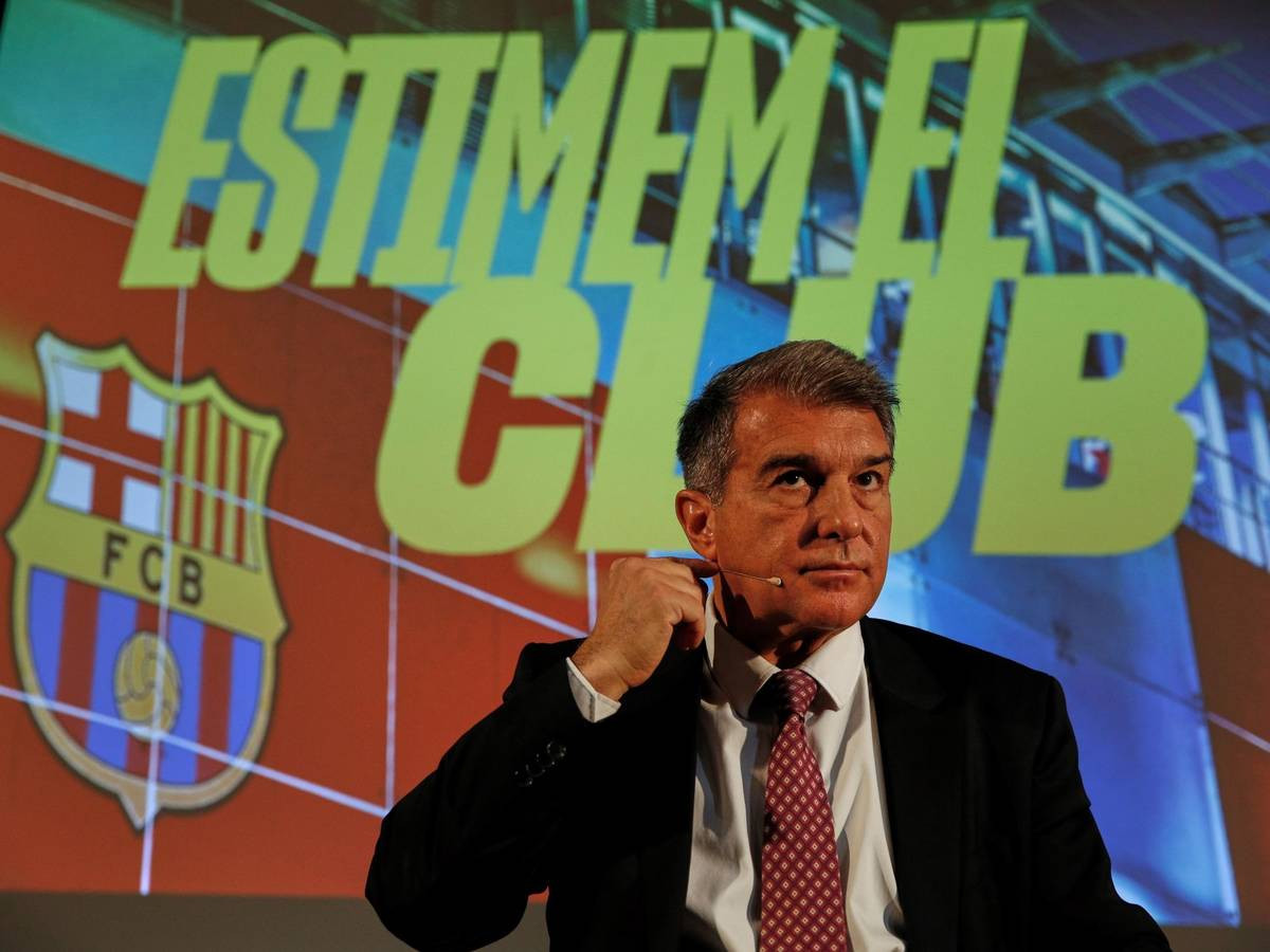 Joan Laporta en un acto de su precandidatura / EFE