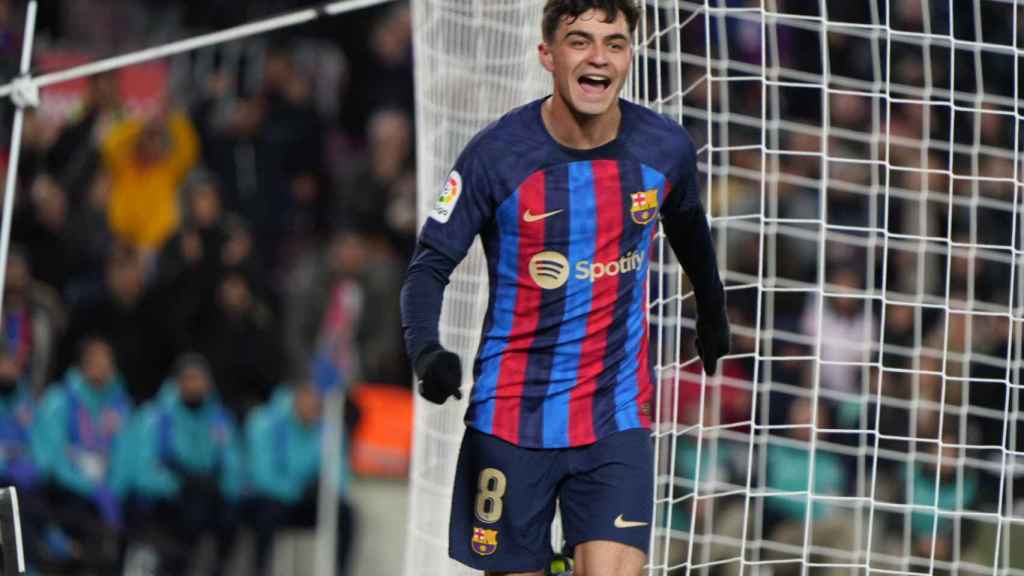 Pedri celebra su gol al Getafe / LUIS MIGUEL AÑÓN