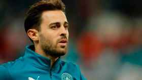 Bernardo Silva, durante un calentamiento con el Manchester City / EFE