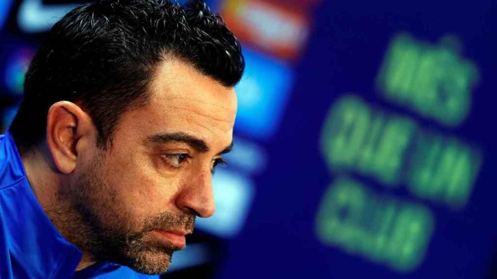 Xavi Hernández, en una rueda de prensa, previa a un partido de Liga / EFE