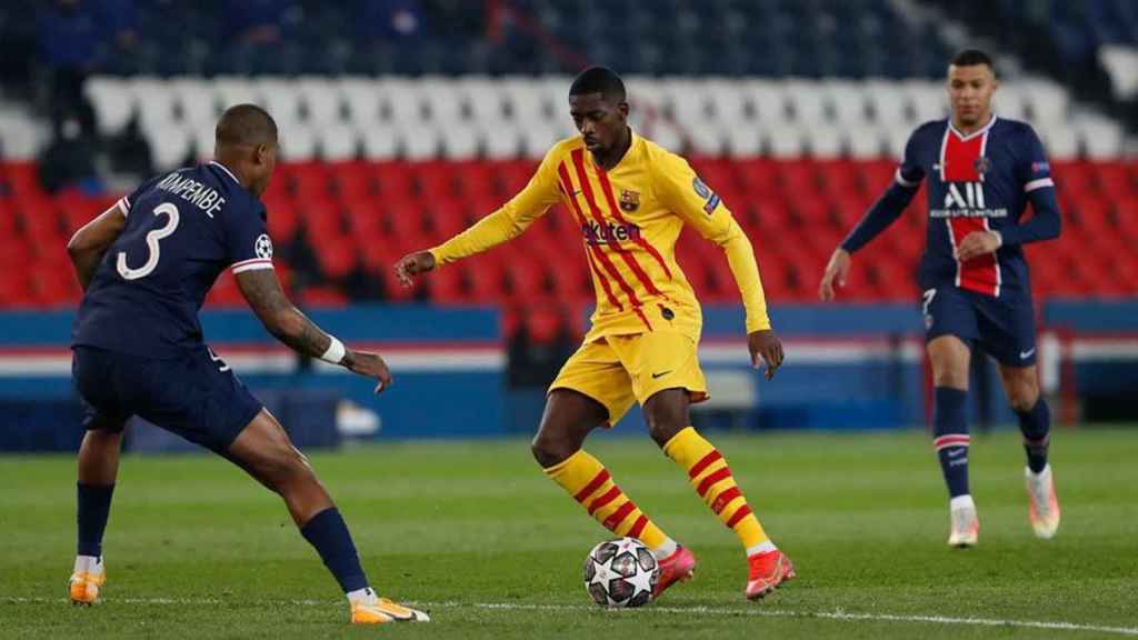 Dembelé, en una acción contra el PSG | EFE