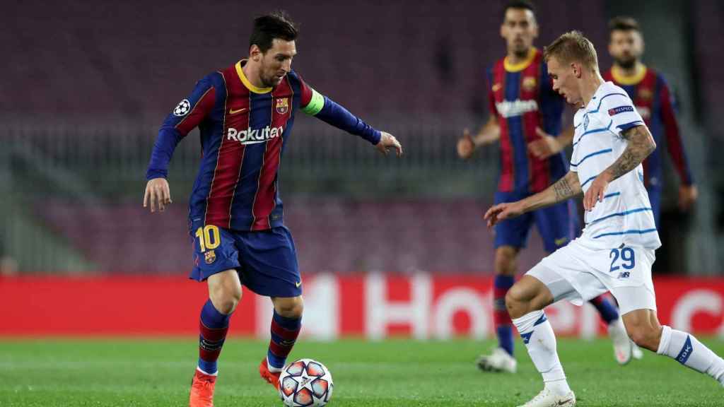 Leo Messi con el Barça contra el Dinamo de Kiev / FC Barcelona