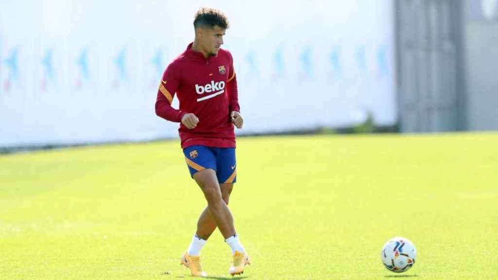 Coutinho entrenando con el Barça / FC Barcelona