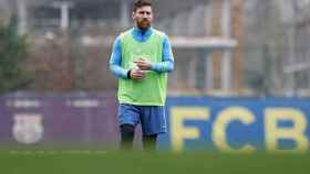 Una foto de Leo Messi durante un entrenamiento del Barça / FCB