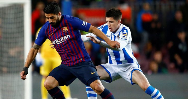 Una foto de Luis Suárez durante el Barça - Real Sociedad / EFE