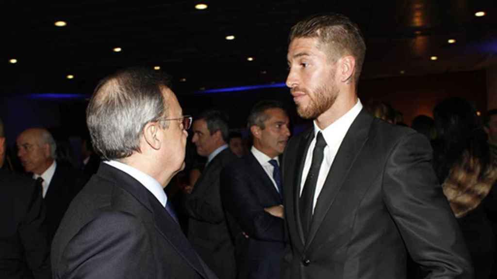 Florentino Pérez y Sergio Ramos en un acto público / EFE