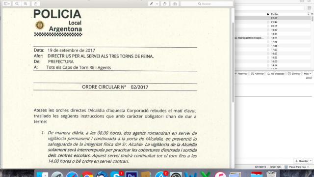 La orden del alcalde de Argentona dirigida a la policía municipal
