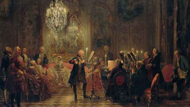 'Concierto para flauta con Frederick el Grande en Sanssouci' (1850), un lienzo de Adolph von Menzel