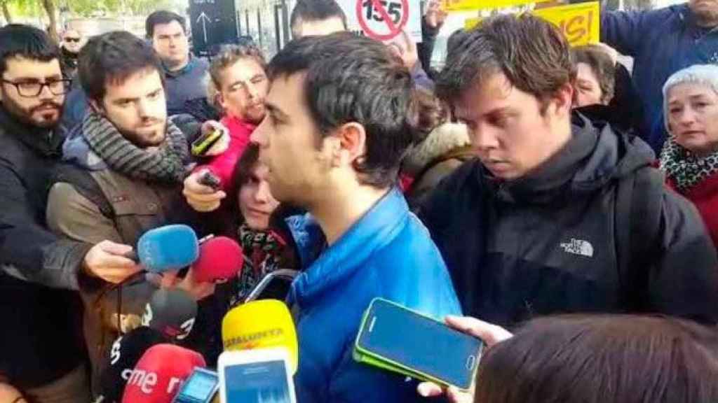 Eudald Calvo (CUP), primer edil de Argentona, durante su comparecencia ante la justicia / CG