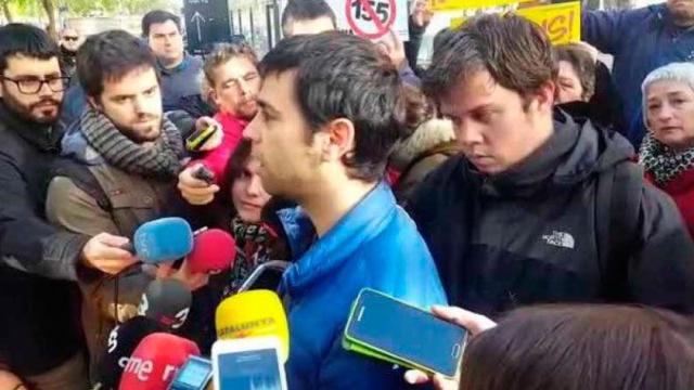 Eudald Calvo (CUP), primer edil de Argentona, durante su comparecencia ante la justicia / CG