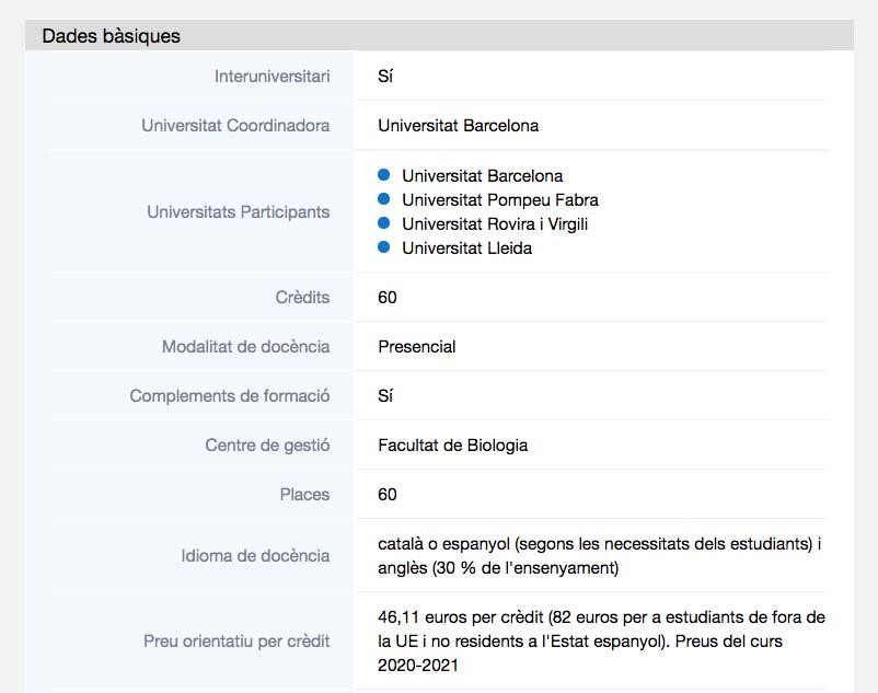 Requisitos de un máster en el punto de mira del monolingüismo