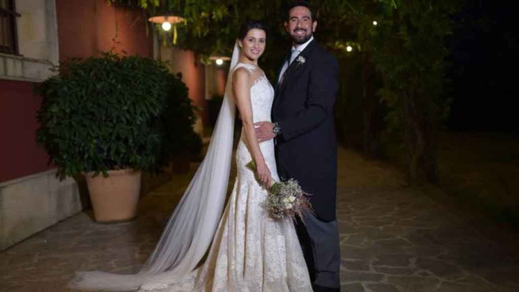 Inés Arrimadas y Xavier Cima tras su enlace, celebrado en Jerez de la Frontera.