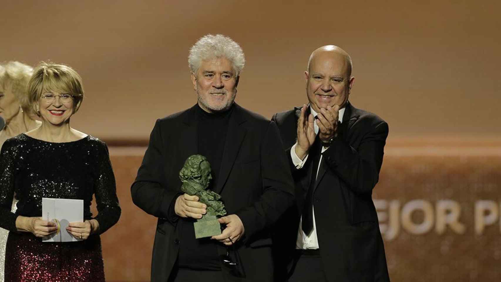 Almodóvar recogiendo un premio Goya / SITE OFICIAL PREMIOS GOYA