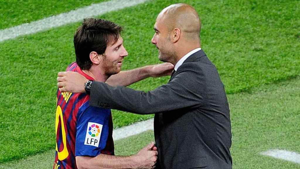 El abrazo entre Leo Messi y Pep Guardiola