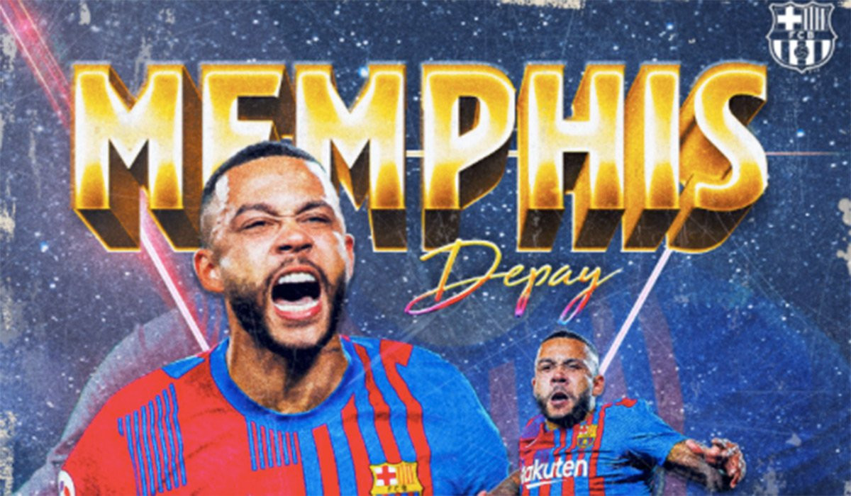 Montaje fotográfico del Barça para felicitar a Memphis Depay / FCB