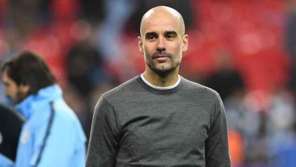 Pep Guardiola en un partido del Manchester City / EFE