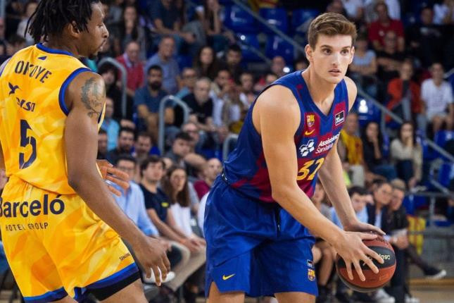 Sergi Martínez, en un partido del Barça de basket