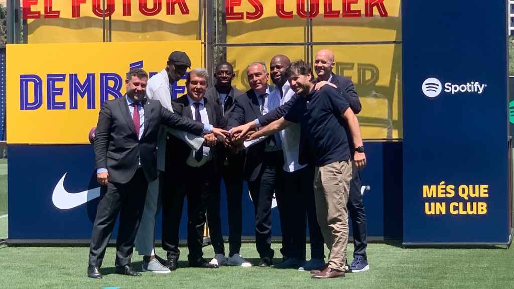 Laporta, Alemany, Cruyff, Moussa Sissoko y todos los implicados en el nuevo fichaje de Dembelé / CULEMANÍA