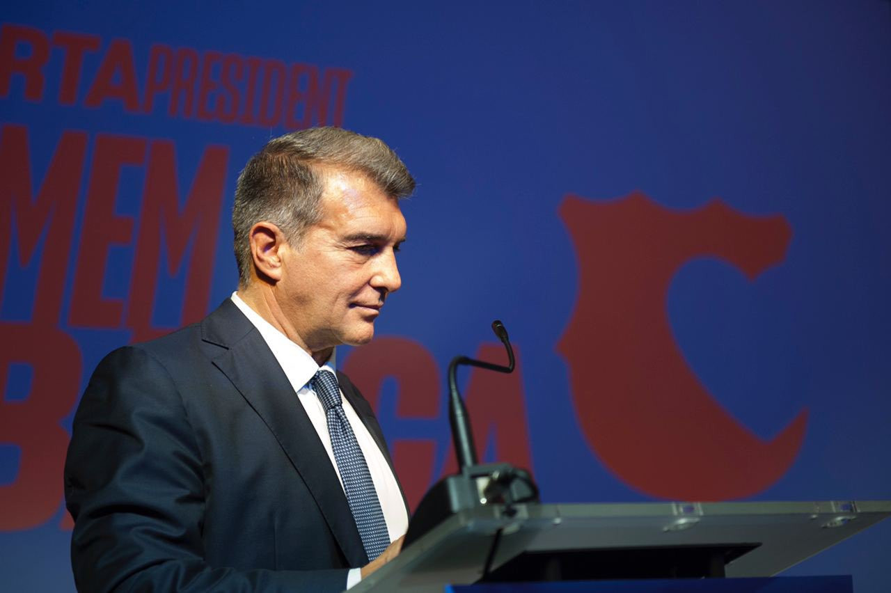 Joan Laporta en una acto de precampaña / 'Estimem el Barça'