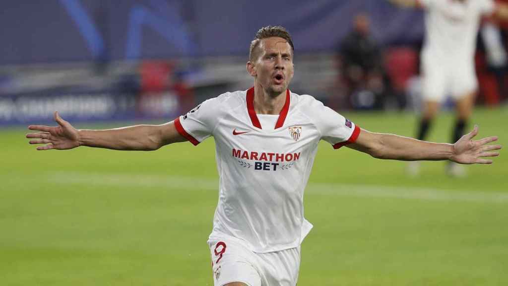 Luuk de Jong, celebrando un gol en la Champions League / EFE