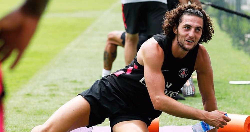 Rabiot, durante un entrenamiento del PSG / INSTAGRAM