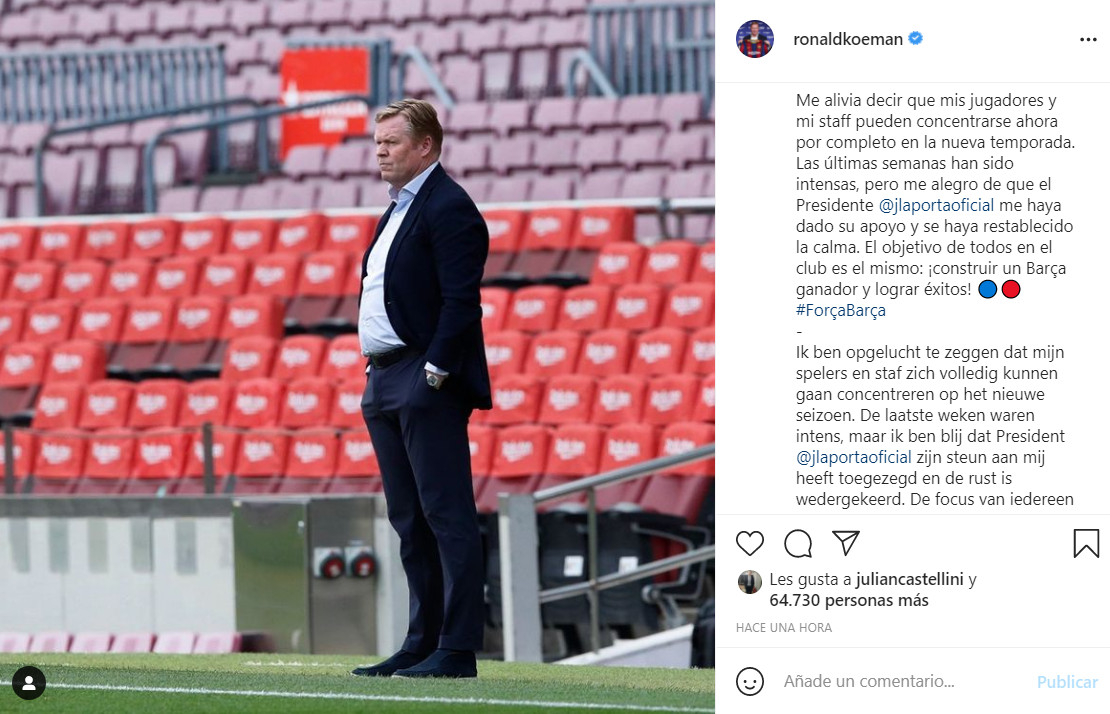 Koeman rompe su silencio en redes / IG