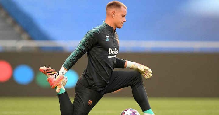 Ter Stegen, en un calentamiento con el Barça | EFE