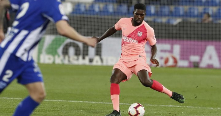 Umtiti en el partido del Alavés - Barça / FC Barcelona