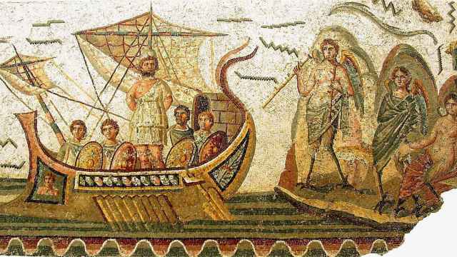 Mosaico de Ulises y las sirenas (Siglo III) / BARDO NATIONAL MUSEUM