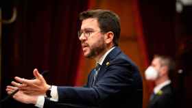 Pere Aragonès, presidente de la Generalitat de Cataluña, en el Parlament / EP