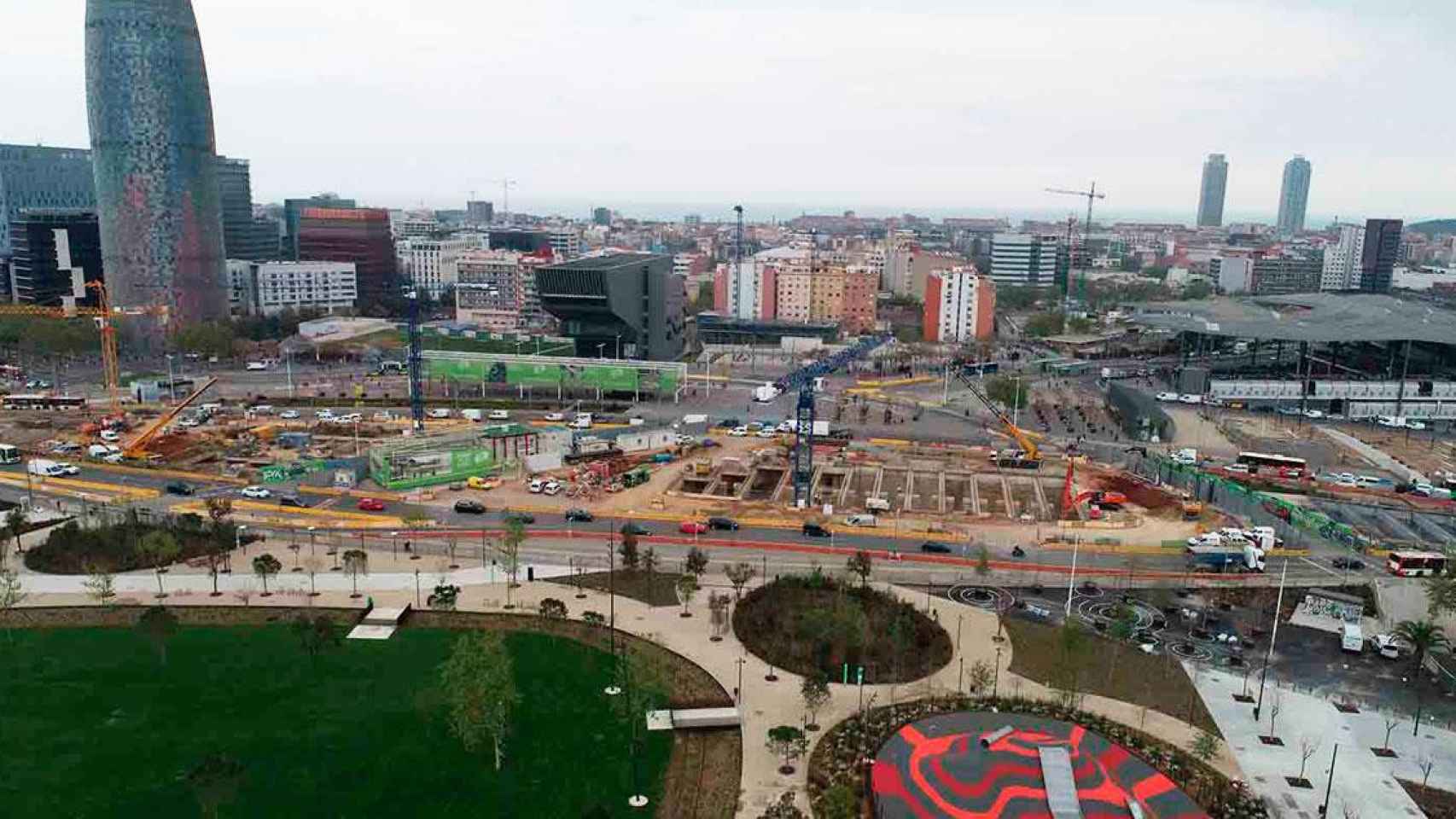 La plaza de las Glòries, vista desde arriba / AJBCN