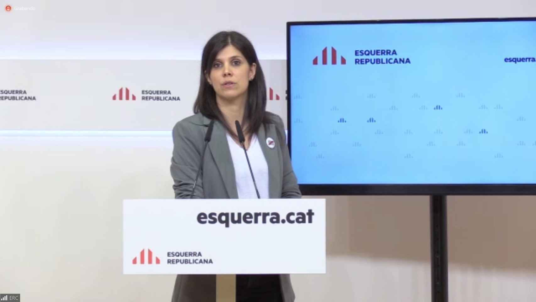 La portavoz y secretaria general de ERC, Marta Vilalta, en rueda de prensa telemática / EUROPA PRESS