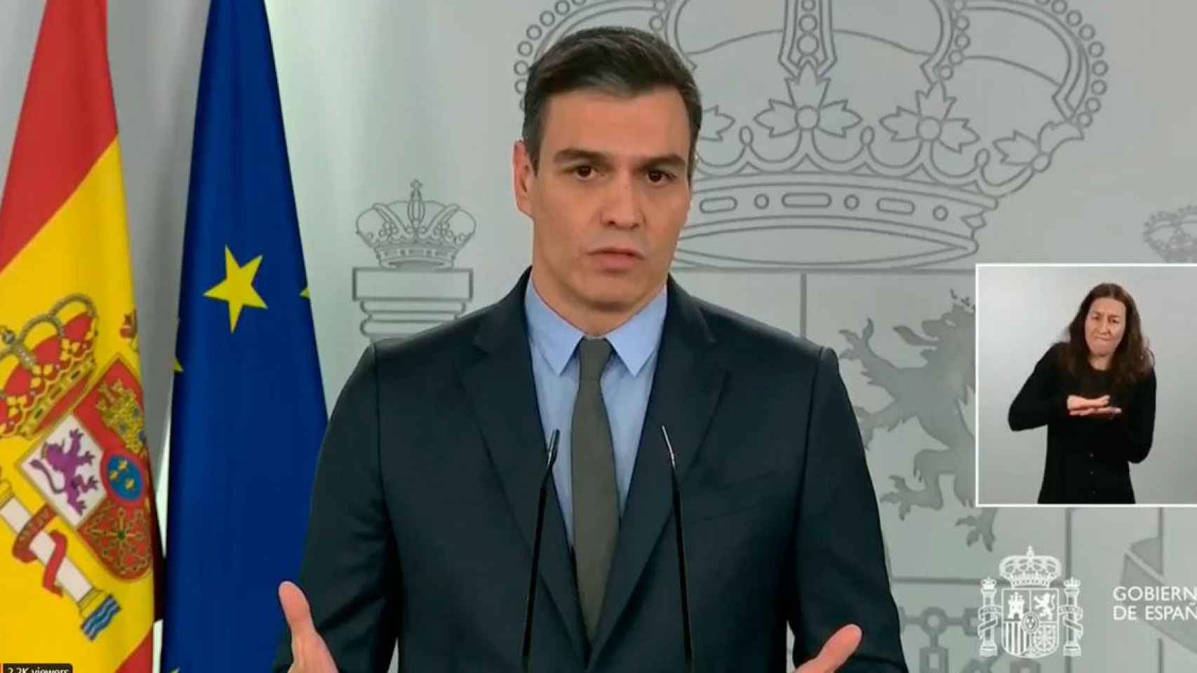 Pedro Sánchez, presidente del Gobierno, en una rueda de prensa sobre el coronavirus / CG