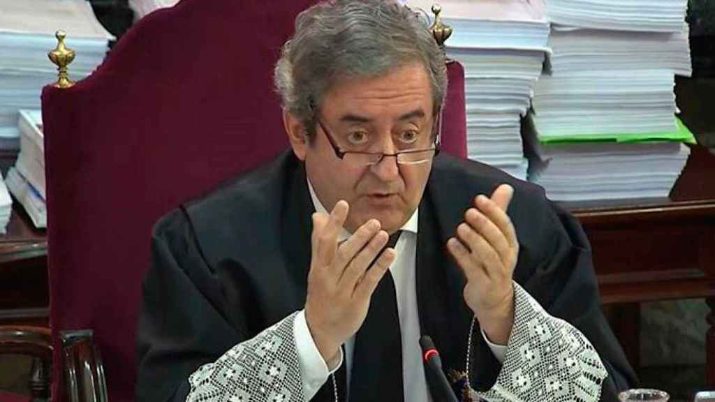 El fiscal Javier Zaragoza durante su intervención en el juicio del 1-O en el Tribunal Supremo en la que ha hablado de golpe de Estado / EFE