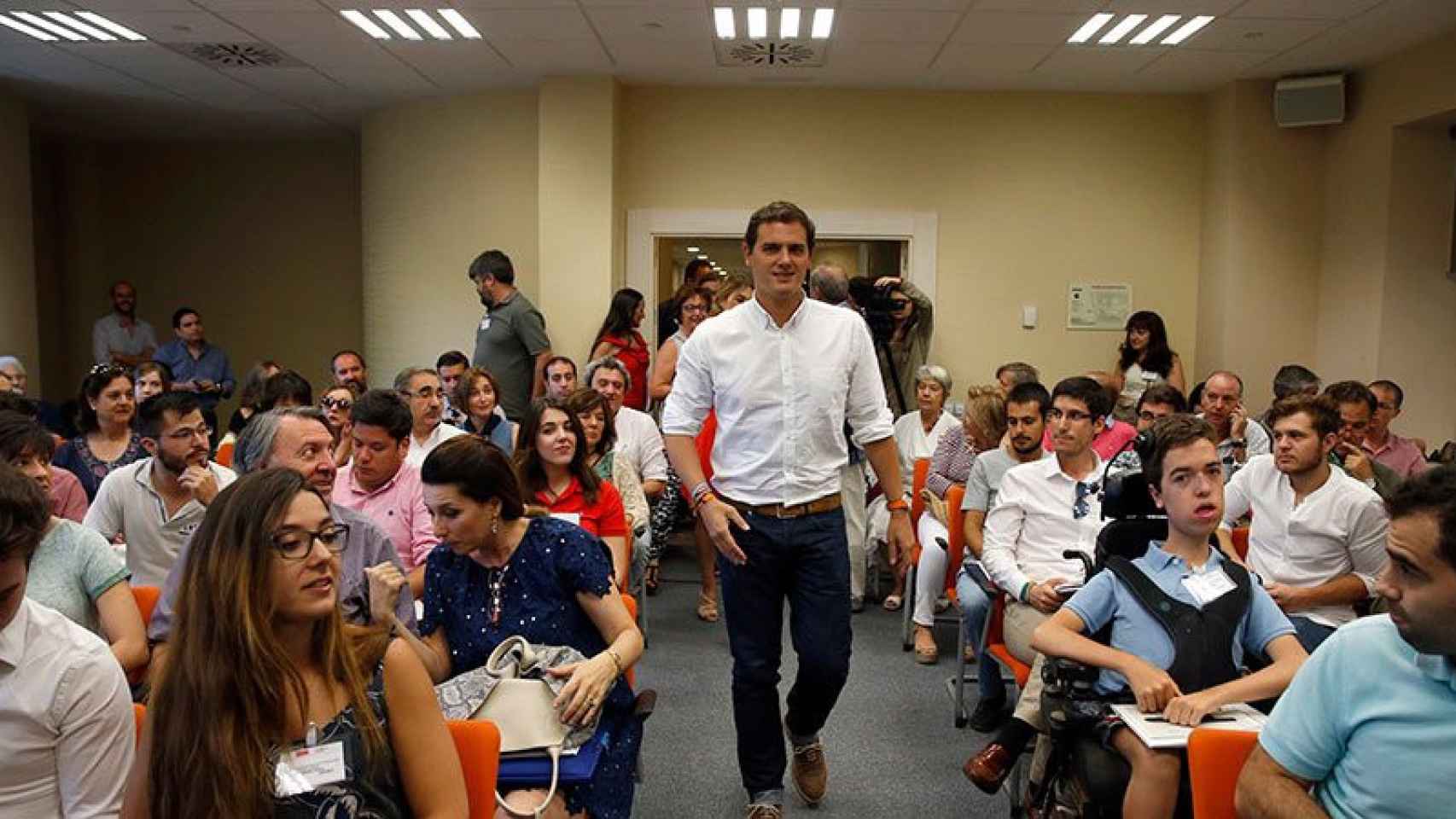 Albert Rivera ha intervenido esta mañana en un coloquio de la Universidad Complutense de Madrid.