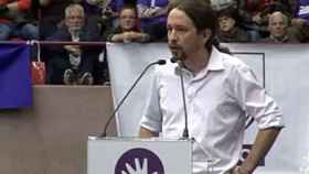 El líder de Podemos, Pablo Iglesias, en un acto en Barcelona