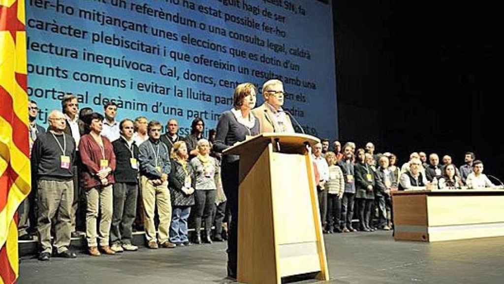 La presidenta de la ANC, Carme Forcadell, y el vicepresidente, Jaume Marfany