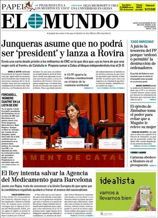 Portada de 'El Mundo' del 16 de noviembre de 2017 / CG