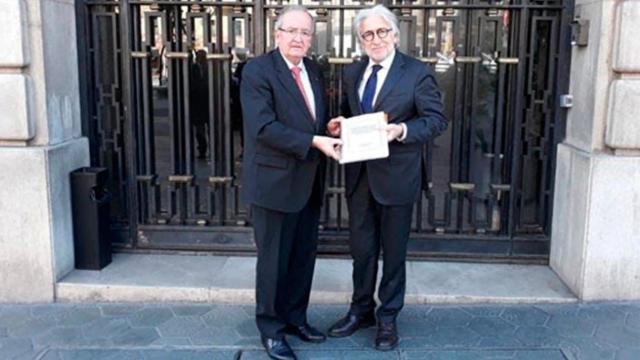 El presidente de Pimec, Josep González (i), y el presidente de Foment, Josep Sánchez Llibre. Patronales catalanas / EUROPA PRESS