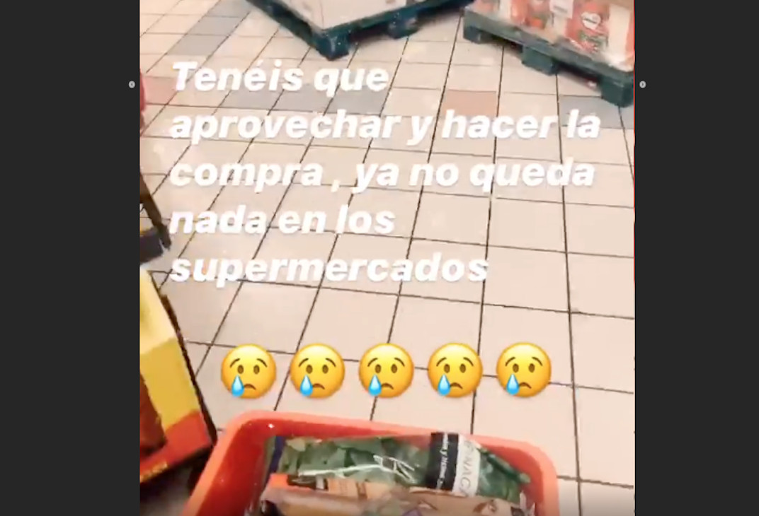 Miriam Saavedra se lo compra todo en el supermercado por miedo al coronavirus / INSTAGRAM