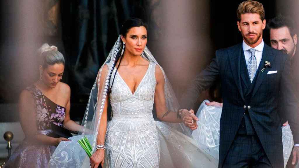 Pilar Rubio y Sergio Ramos durante su boda / EFE