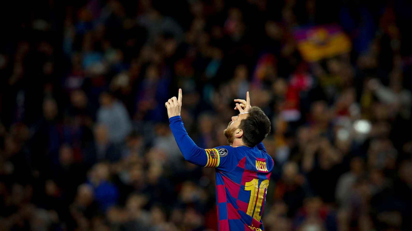 Leo Messi celebra un gol del Barça
