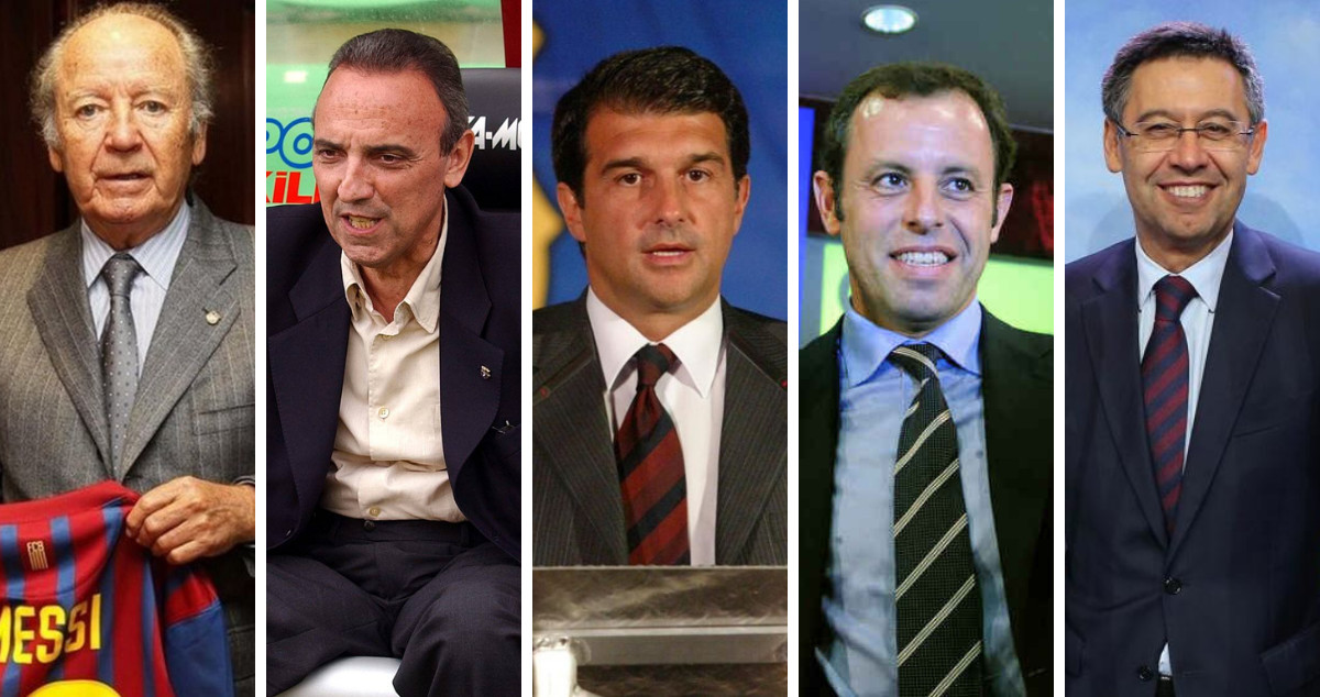 Núñez, Gaspart, Laporta, Rosell y Bartomeu en un montaje / Culemanía