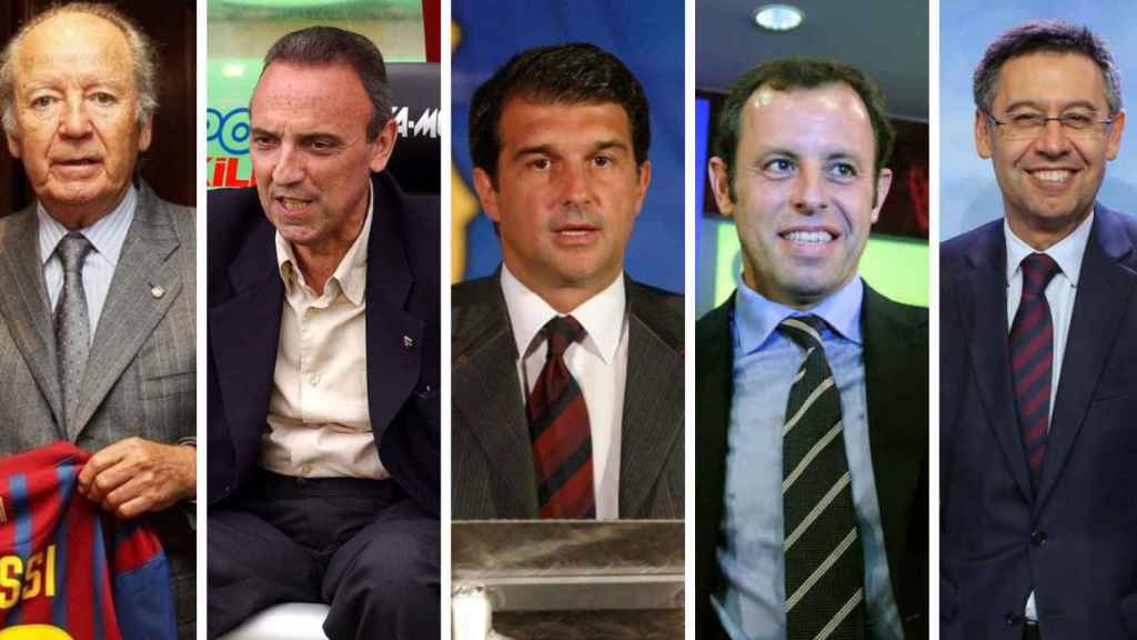 Núñez, Gaspart, Laporta, Rosell y Bartomeu en un montaje / Culemanía